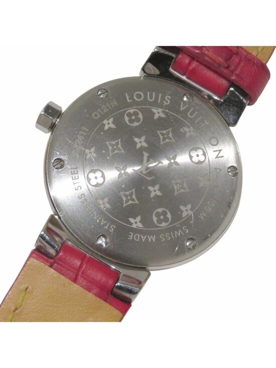 Louis Vuitton Tambour Trunks&Bags Watch SS Leather Quartz Red Dial main image 7